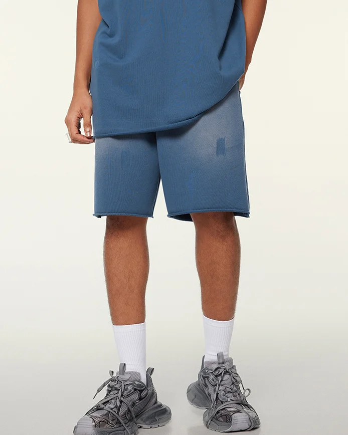Washed Non-Lock Terry Trendy Men's Shorts