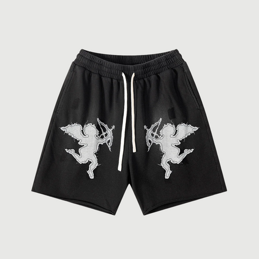 Cupid Printed Fitness Washed Men's Shorts