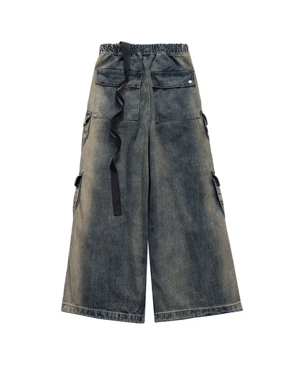Straight Loose Washed And Aged Work Men's Jeans