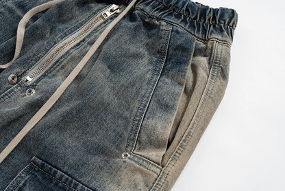 Straight Loose Washed And Aged Work Men's Jeans