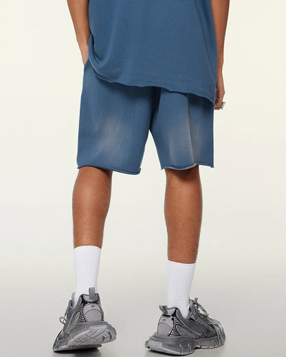 Washed Non-Lock Terry Trendy Men's Shorts