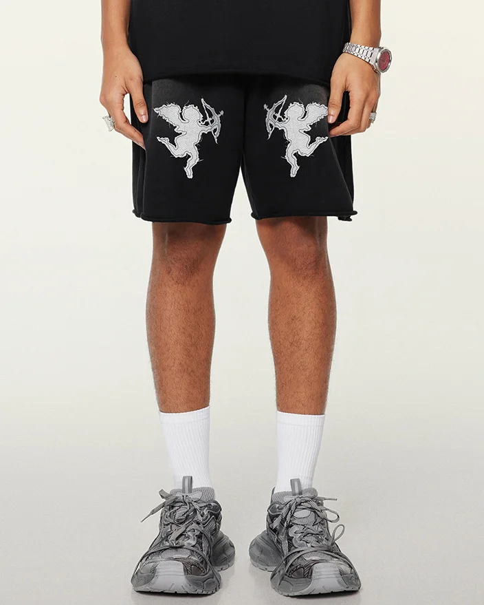 Cupid Printed Fitness Washed Men's Shorts