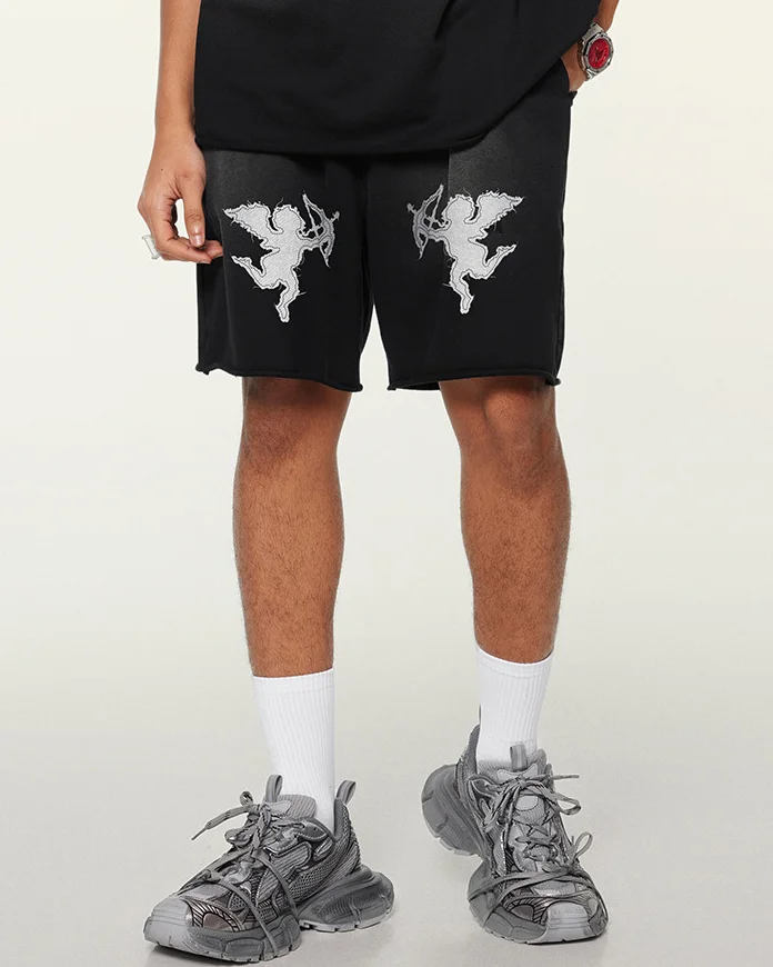 Cupid Printed Fitness Washed Men's Shorts